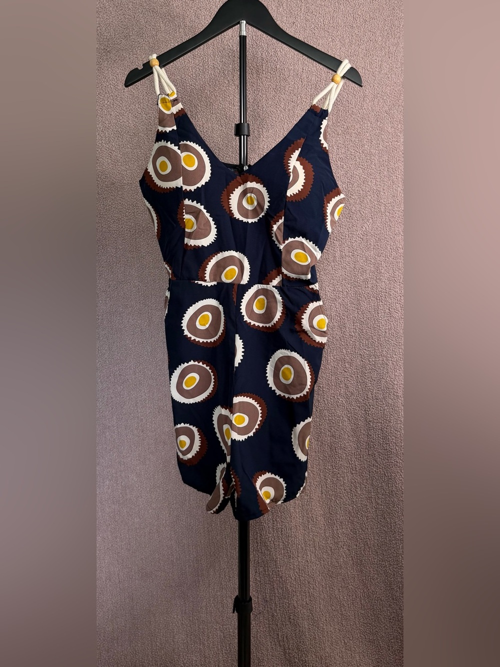 Amanda & Hu Retro Geometric Print Romper S/M Boho Resort